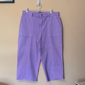 Talbots Wideleg Cropped Lavender Stretch Jeans
